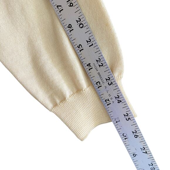 Bobby Jones Collection Sweater L Merino Wool V-Neck Golf Classic Preppy Yellow - Picture 8 of 11